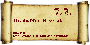 Thanhoffer Nikolett névjegykártya